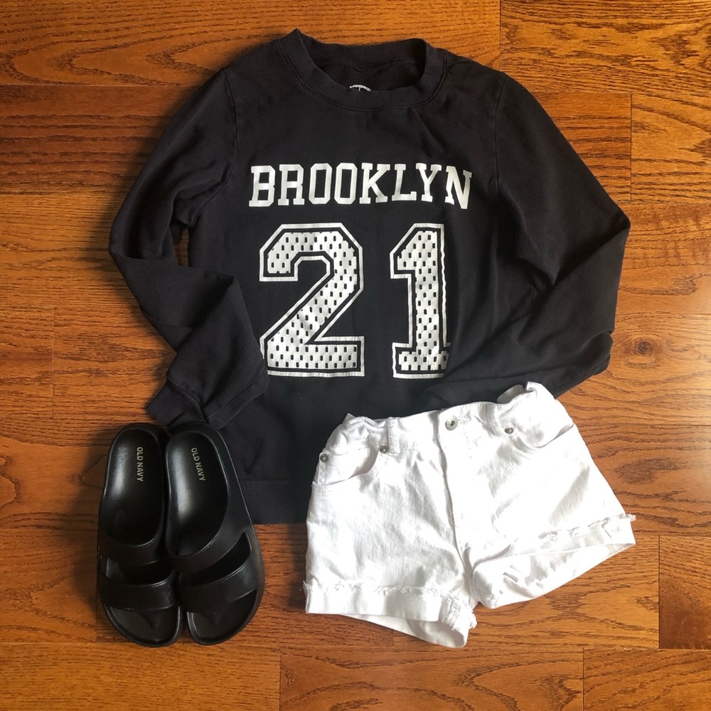 Girls Black Oversize Sweatshirt
